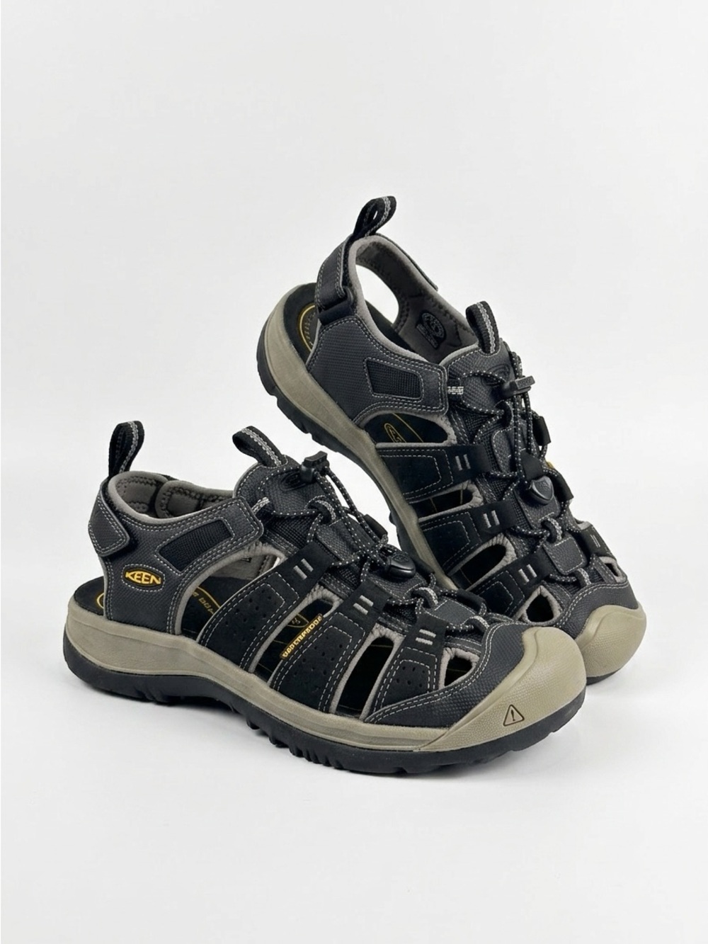 KEEN Rialto II H2 Closed Toe Water Hiking Sandals Webbing Black Gargoyle 9.5